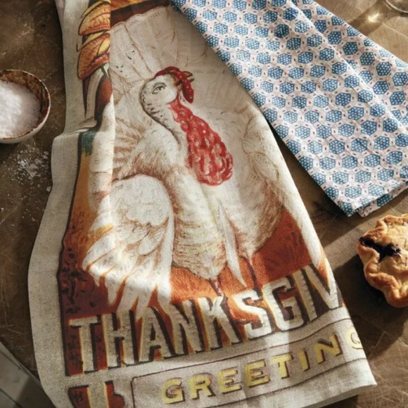 John Derian x Target Tea Towels 20” X 30” Fall Turkey Cards Thanksgiving Harvest - Picture 2 of 8